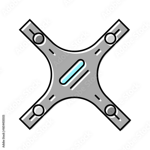bracket positioning gauge orthodontist color icon vector illustration