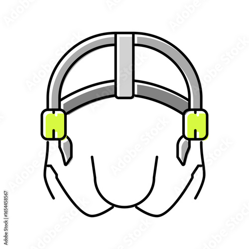 orthodontic headgear orthodontist color icon vector illustration