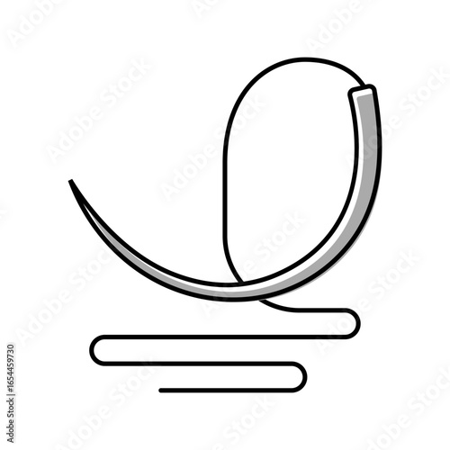 surgical needle thread surgeon color icon vector illustration