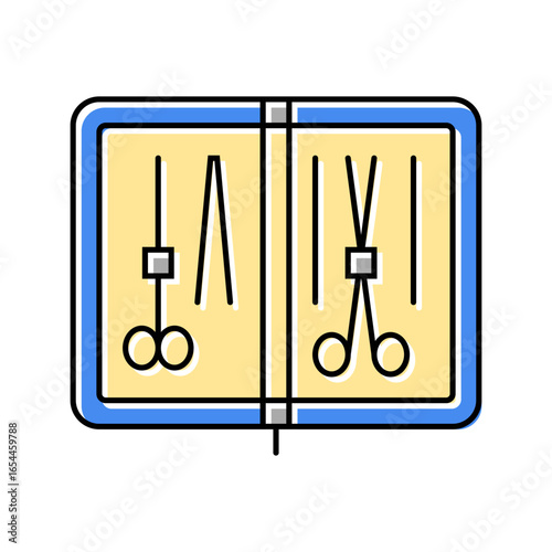 suture kit surgeon color icon vector illustration