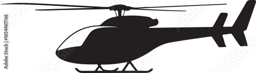 Silhouette of a helicopter vector illustration on white background. Helicopter vector icon