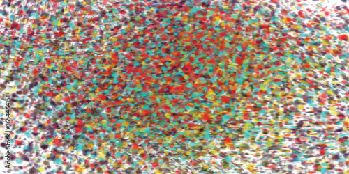 Colorful abstract expressionist artwork comprised of brushstroke style pixelated vibrant colors creating a visual pattern across the image.