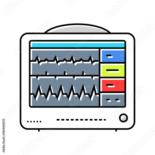 heart rate monitor cardiology accessories color icon vector illustration