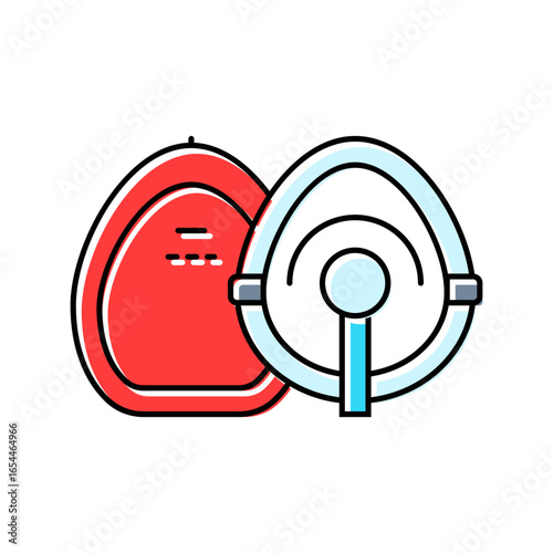 cardiopulmonary resuscitation mask color icon vector illustration