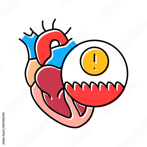 ventricular tachycardia cardiology color icon vector illustration