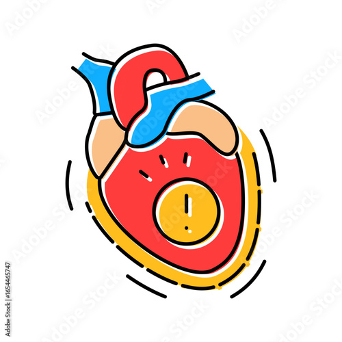 pericarditis cardiology disease color icon vector illustration