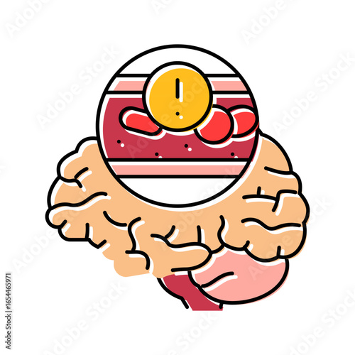 stroke caused cardiovascular issues color icon vector illustration