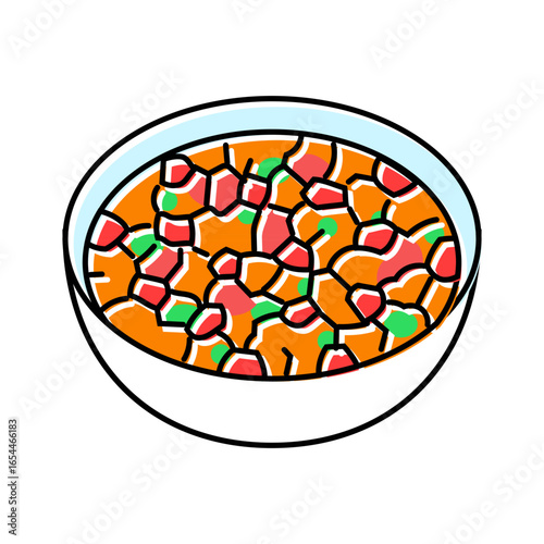 salsa condiment color icon vector illustration
