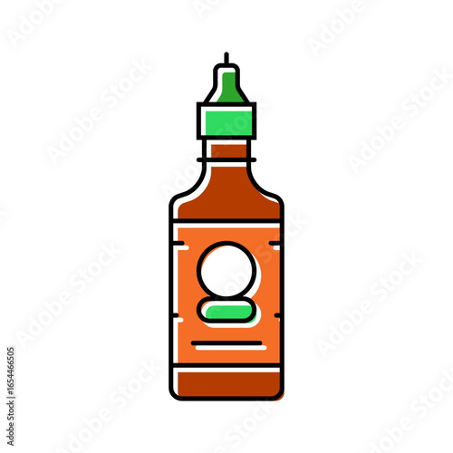 sriracha condiment color icon vector illustration