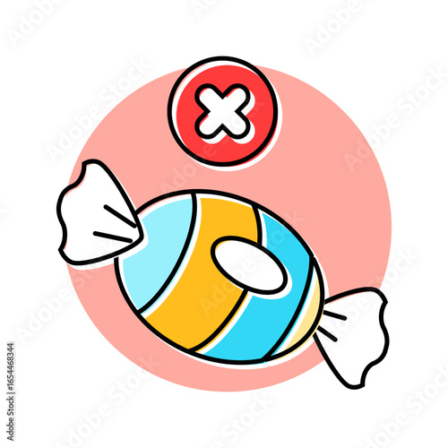 limit sugary foods drinks color icon vector illustration