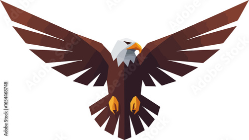 Geometric Eagle Illustration on Black Background