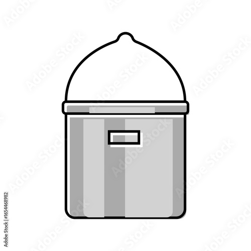 cooking pot titanium ultralight color icon vector illustration