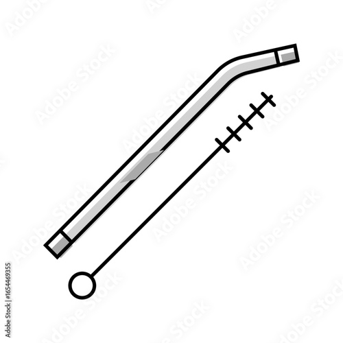 trowel titanium ultralight color icon vector illustration