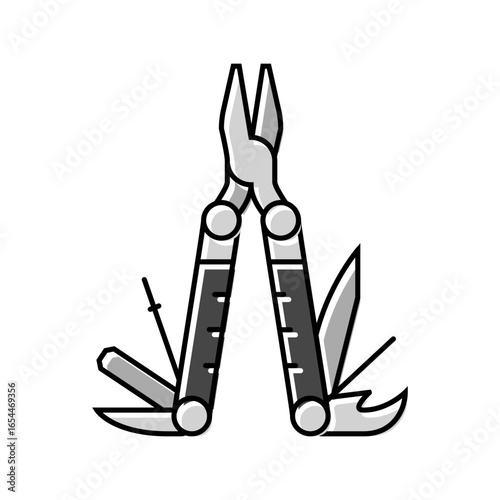 multi tool titanium color icon vector illustration