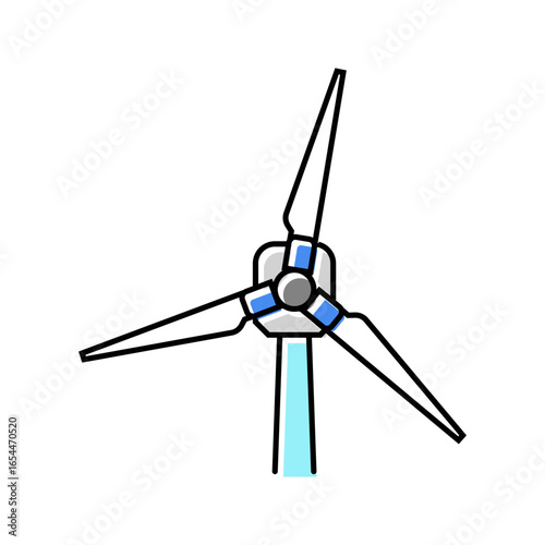 wind turbine eco conscious color icon vector illustration