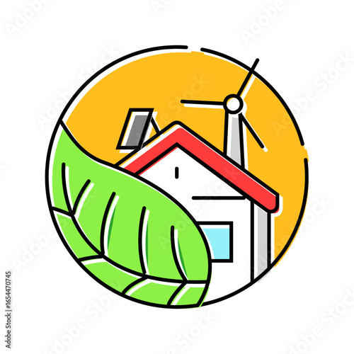 green home eco conscious color icon vector illustration