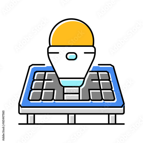 solar powered light eco conscious color icon vector illustration