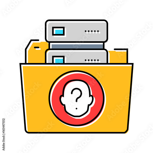data anonymization ethical ai color icon vector illustration