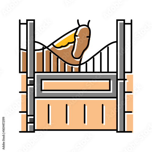 stable horse breeding color icon vector illustration