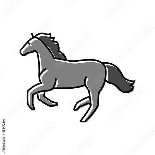 galloping horse breeding color icon vector illustration