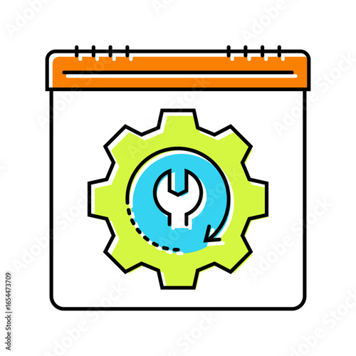 predictive maintenance industry 5 color icon vector illustration