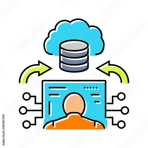 edge computing industry industry 5 5 color icon vector illustration