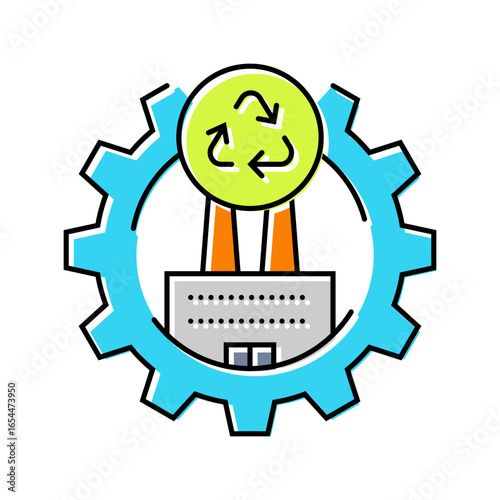 sustainable industry color icon vector illustration