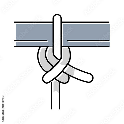 buntline hitch nautical knot color icon vector illustration