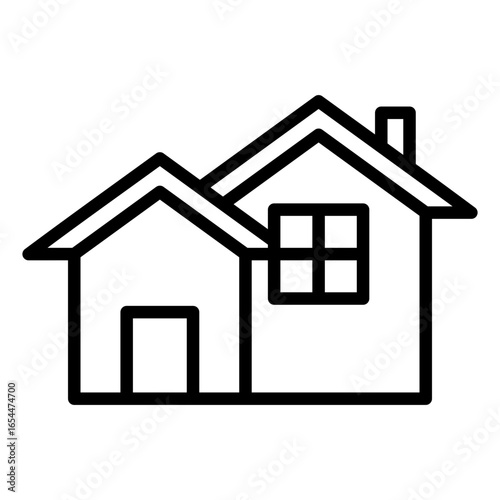 House Icon Vector Illustration Line Version