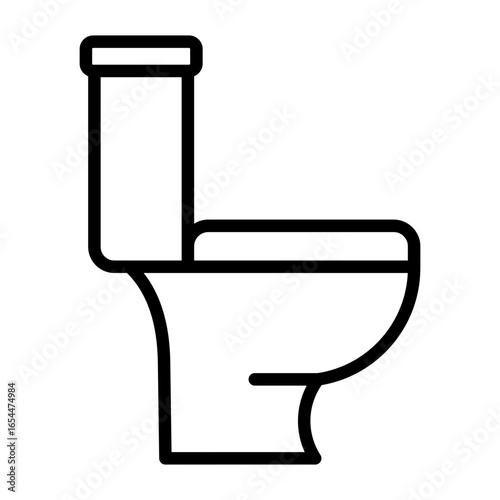 Toilet Icon Vector Illustration Line Version