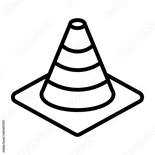 Cone Icon Vector Illustration Line Version
