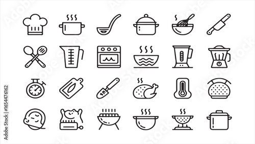 Kitchen and Cooking Utensil Icons Collection chef hat