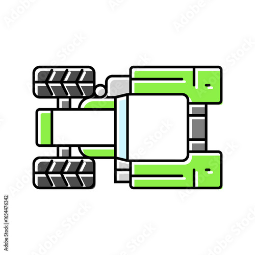 agriculture tractor top color icon vector illustration