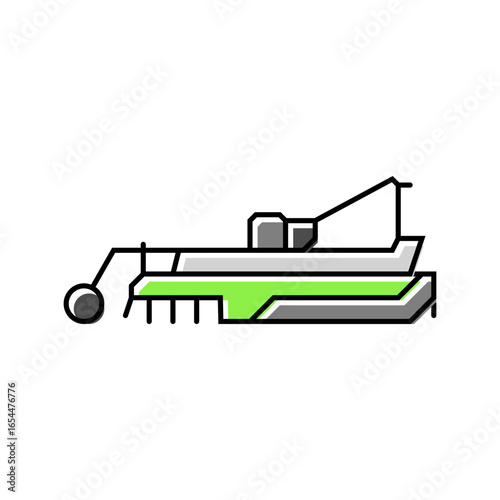 mower cutter tractor color icon vector illustration