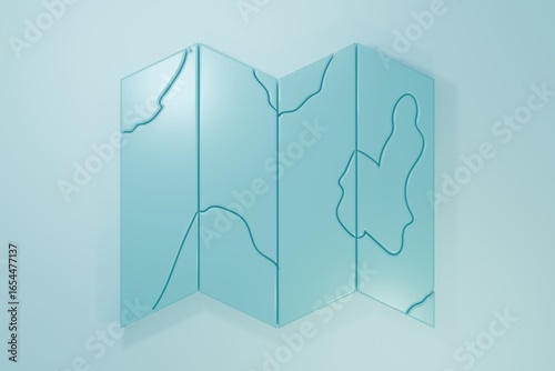 Blue Location of the forest on a map icon isolated on blue background. Minimalism concept. 3D render illustration