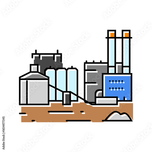 factory cement concrete color icon vector illustration