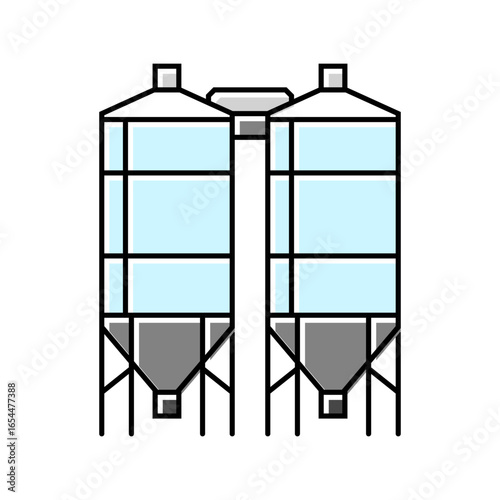 silo cement concrete color icon vector illustration