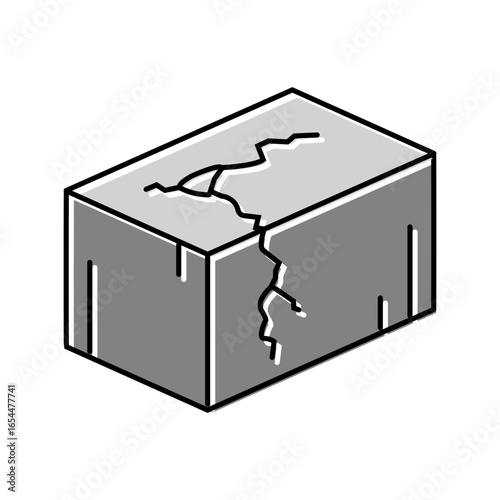 dry cracks cement concrete color icon vector illustration