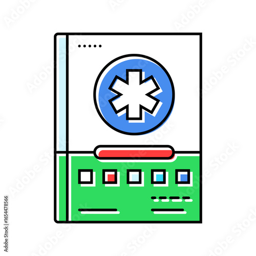 first aid manual color icon vector illustration