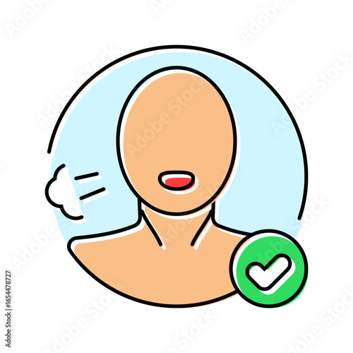 check for breathing color icon vector illustration