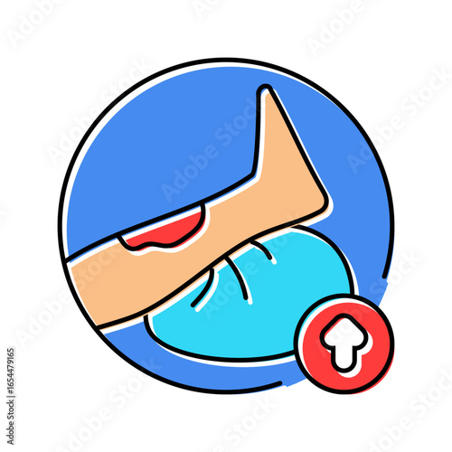 elevating injured limb color icon vector illustration