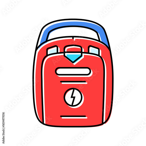 use aed first aid color icon vector illustration