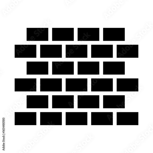 Brick Wall Icon Vector Illustration Glyph Version