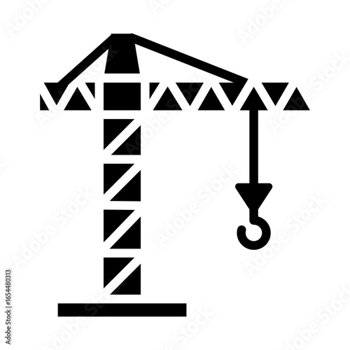 Crane Icon Vector Illustration Glyph Version