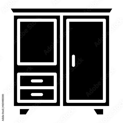 Cupboard Icon Vector Illustration Glyph Version