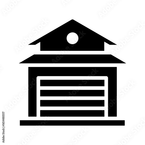 Garage Icon Vector Illustration Glyph Version