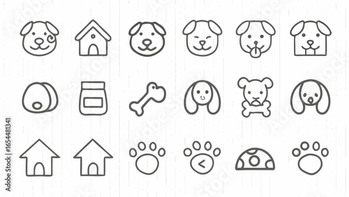 Delightful dog doodles for pet lovers, featuring playful pups, bones, paws, and cozy dog houses in a cute style