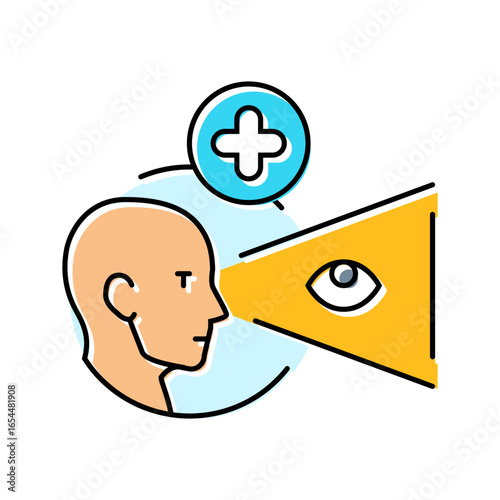 vision screening optometry eye color icon vector illustration