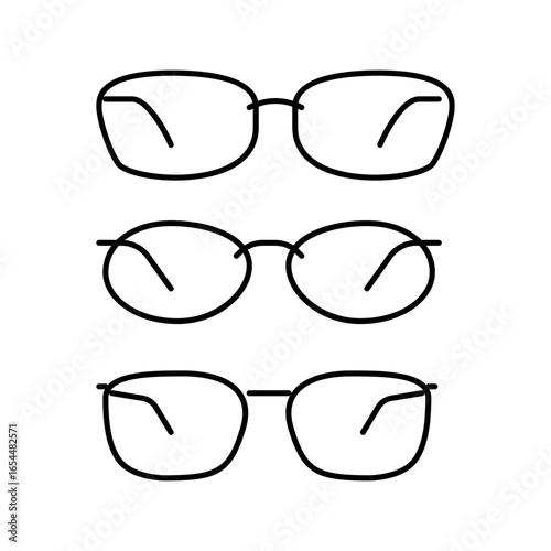 glasses frames optometry vision eye color icon vector illustration