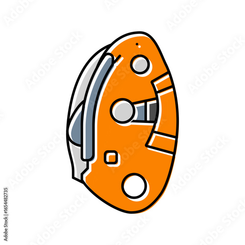 belay device rock climbing color icon vector illustration